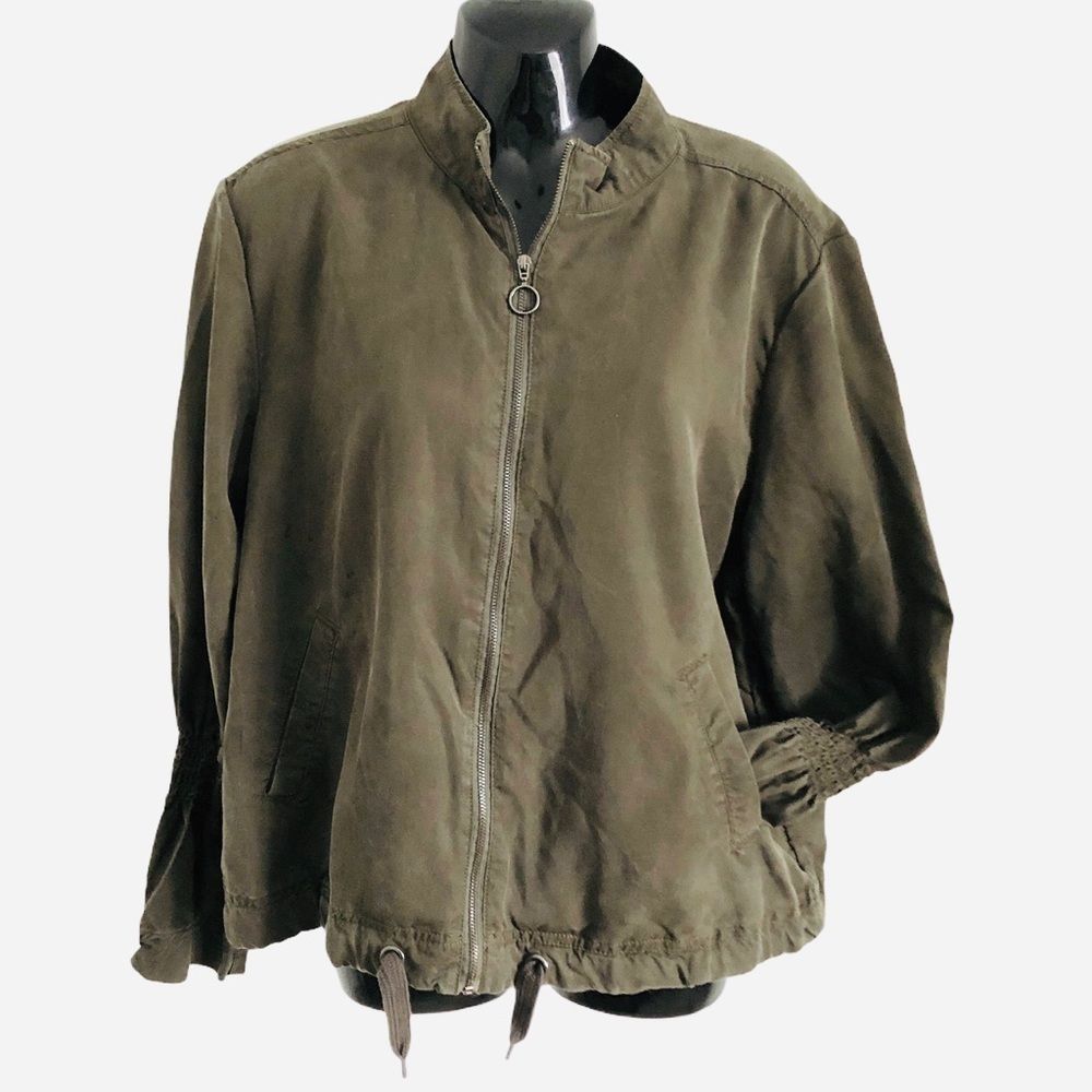 MASON by SUKO khaki utility jacket zipper front